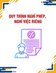 Hệ thống quy trình quản lý nhân sự dành cho lãnh đạo: Quy trình nghỉ phép, nghỉ việc riêng