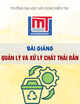 Bài giảng Quản lý và xử lý chất thải rắn