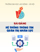 Bài giảng Hệ thống thông tin quản trị nhân lực - TS. Ngô Thị Hồng Nhung