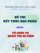 Đề thi kết thúc học phần học kì 1 môn Tổ chức và quản trị sự kiện năm 2024-2025
