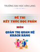 Đề thi kết thúc học phần học kì 1 môn Quản trị quan hệ khách hàng năm 2024-2025