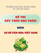Đề thi kết thúc học phần môn Cơ sở văn hóa Việt Nam