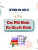 Đề thi giữa học kì môn Các mô hình ra quyết định năm 2024-2025