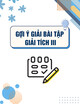 Gợi ý giải bài tập Giải tích III